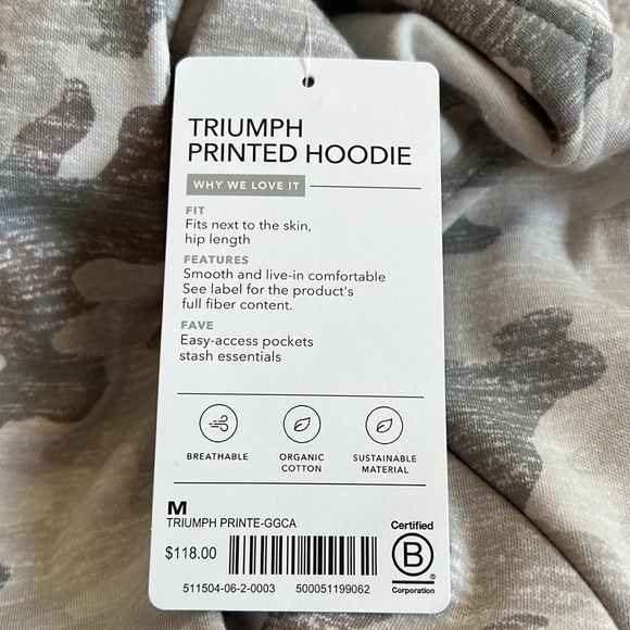 Athleta Triumph Printed Hoodie Size Medium - Picture 4 of 4